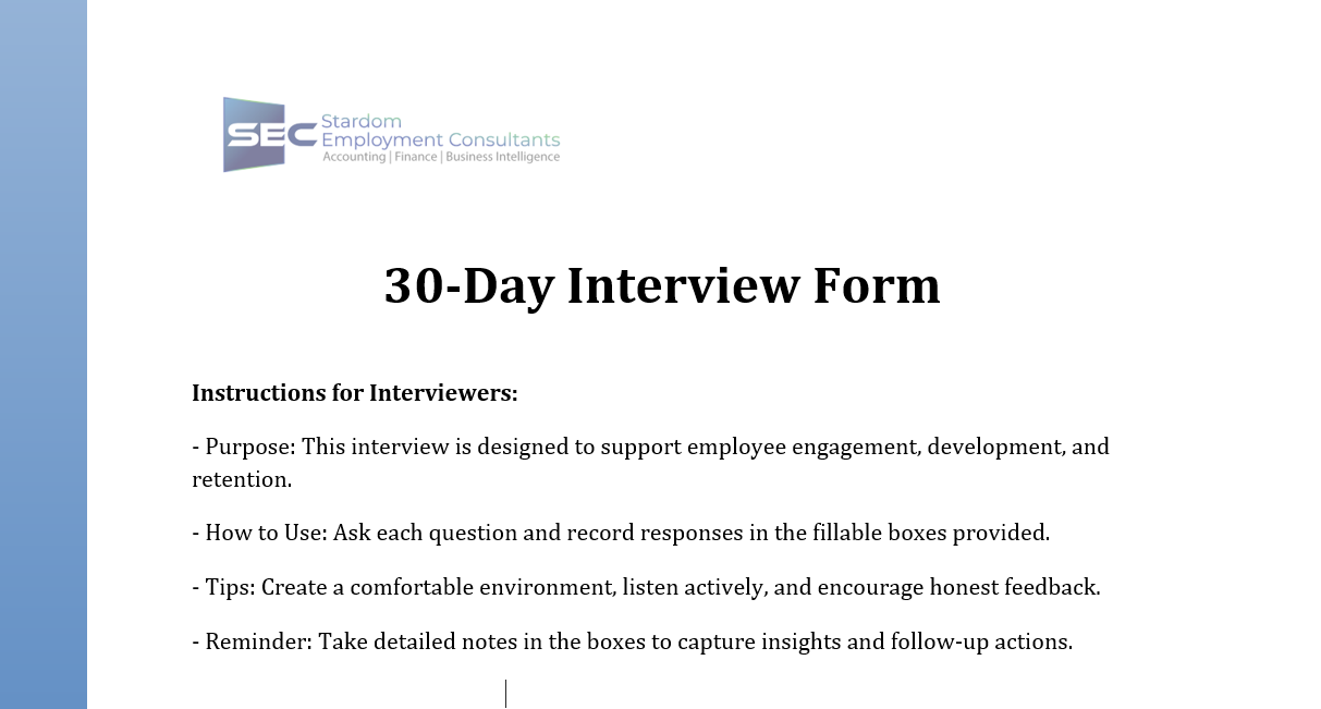 30 day retention interview